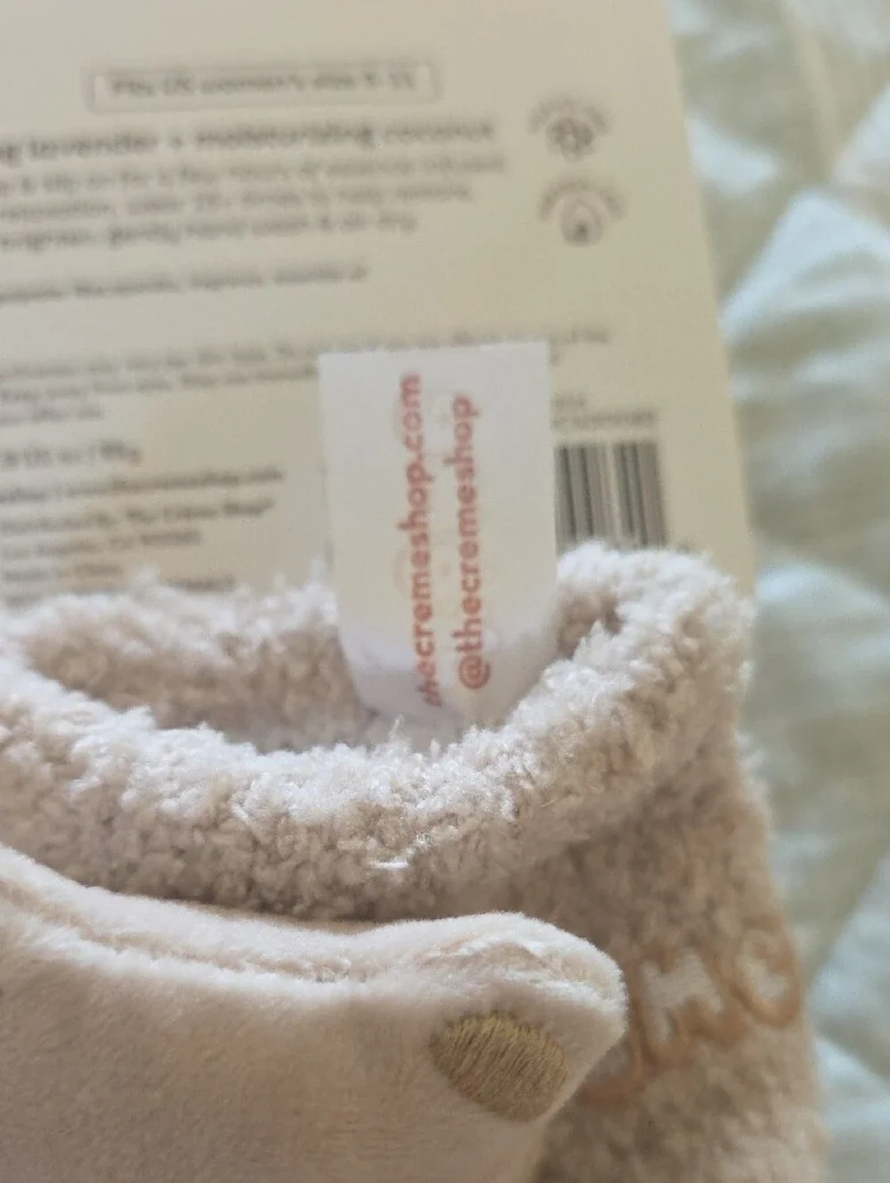 Crème Infused Cozy Bear Striped Socks - Cream & Tan